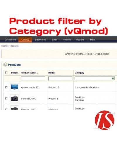 Product filter by category in admin section 1.5.x.x (vQmod)